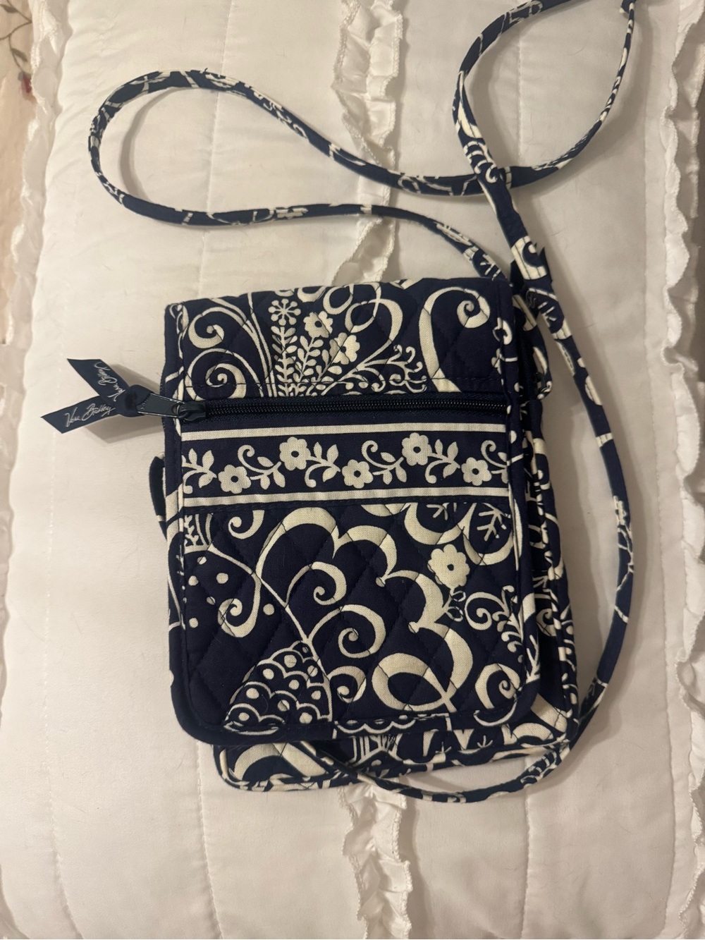 Vera Bradley Navy & Ivory Quilted Crossbody Bag